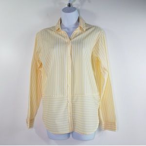 Abercrombie and Fitch Yellow Stripe Boyfriend Button Up Size Small